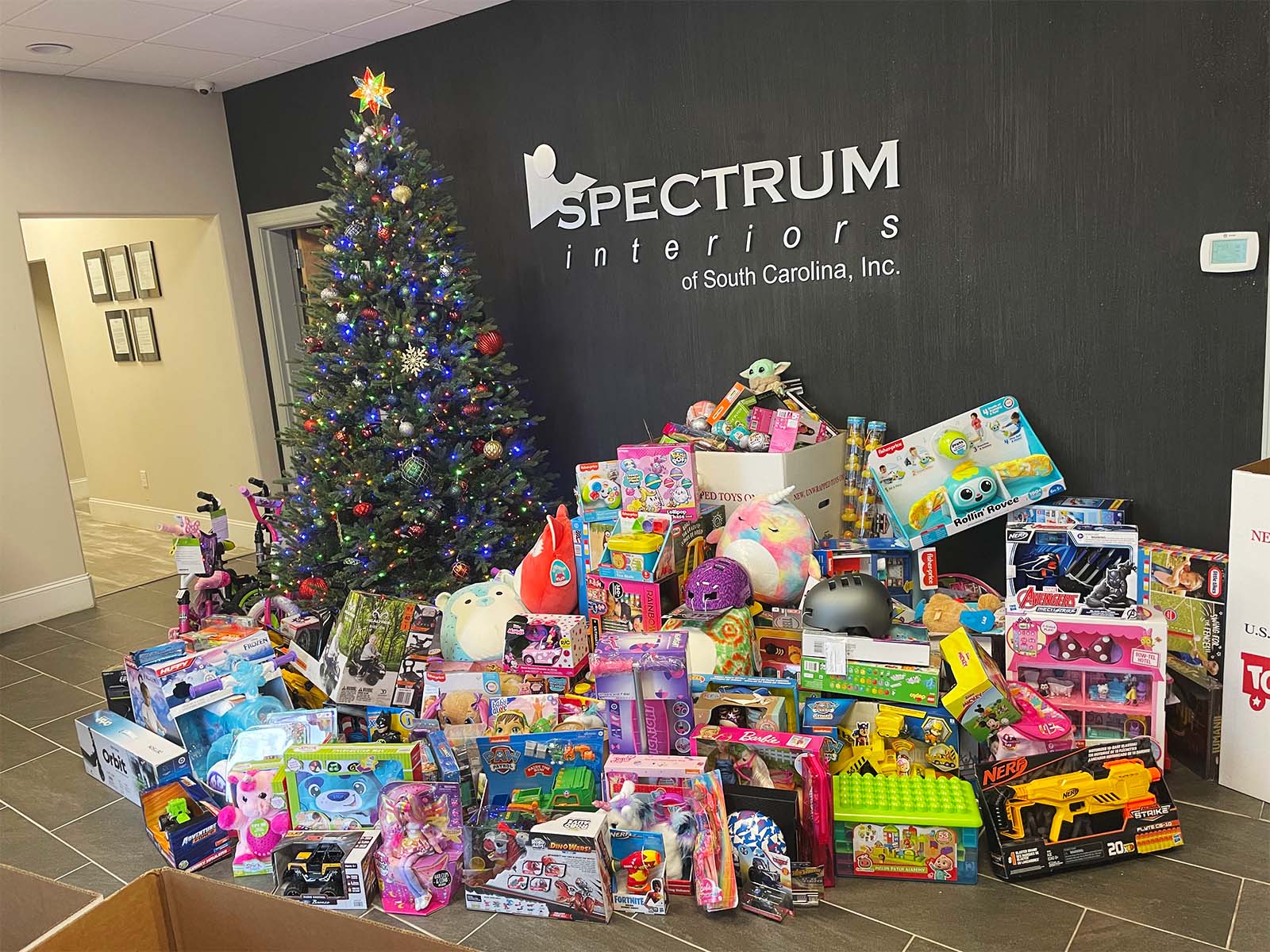 Thank you! Toys For Tots Spectrum Interiors of SC